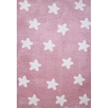 Χαλί παιδικό Shaggy Cocoon 8391/55 ροζ με αστεράκια