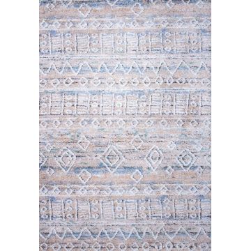 Shaggy Vesna 8495/110 beige light carpet with ethnic shapes