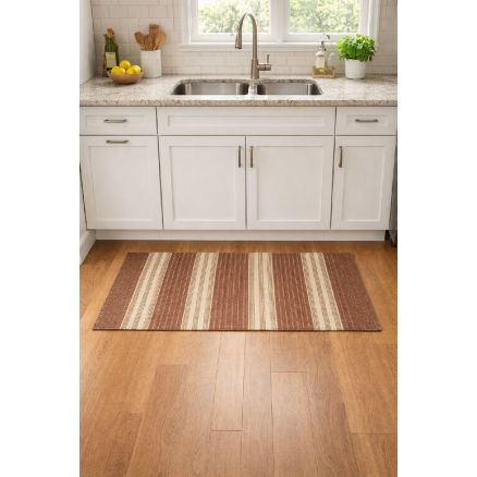 Cotton / chenille mat 65x160cm Royal Carpet Laos 08 Brown