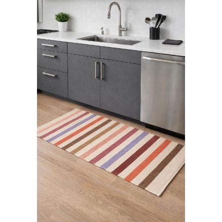 Cotton / chenille mat 65x160cm Royal Carpet Laos 06 Ekrou